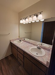 Dual Sink Vanity in Master Bathroom